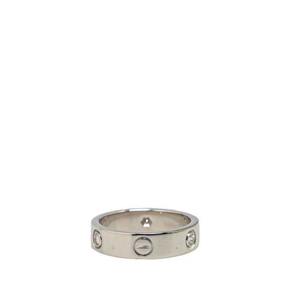 カルティエ ラブリング ハーフダイヤ リング 指輪 #60 K18WG ホワイトゴールド メンズ CARTIER 【中古】