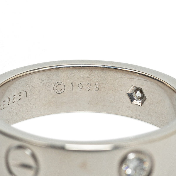 カルティエ ラブリング ハーフダイヤ リング 指輪 #60 K18WG ホワイトゴールド メンズ CARTIER 【中古】
