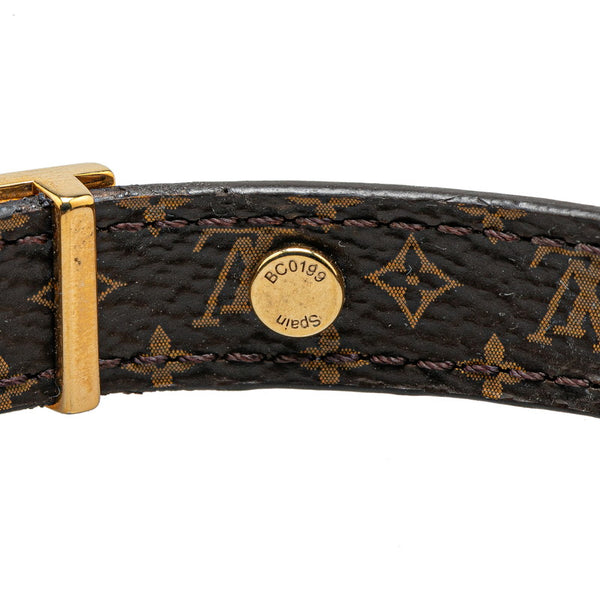 ルイ ヴィトン モノグラム ブラスレ ドーフィーヌ ブレスレット M6559E ホワイト ブラウン ゴールド レザー レディース LOUIS VUITTON 【中古】