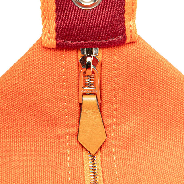 エルメス ブリッドアブラックPM ハンドバッグ オレンジ キャンバス レディース HERMES 【中古】