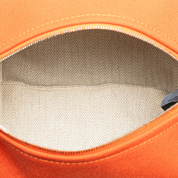 エルメス ブリッドアブラックPM ハンドバッグ オレンジ キャンバス レディース HERMES 【中古】