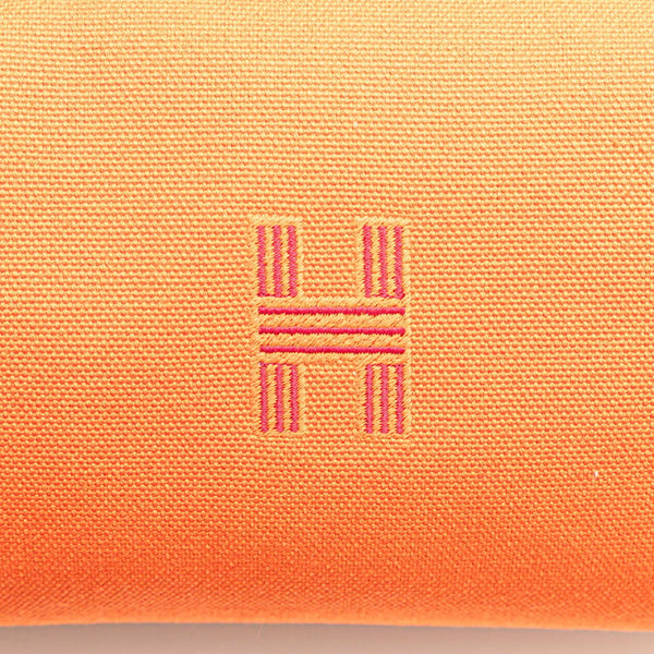 エルメス ブリッドアブラックPM ハンドバッグ オレンジ キャンバス レディース HERMES 【中古】