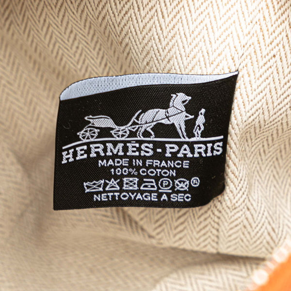 エルメス ブリッドアブラックPM ハンドバッグ オレンジ キャンバス レディース HERMES 【中古】