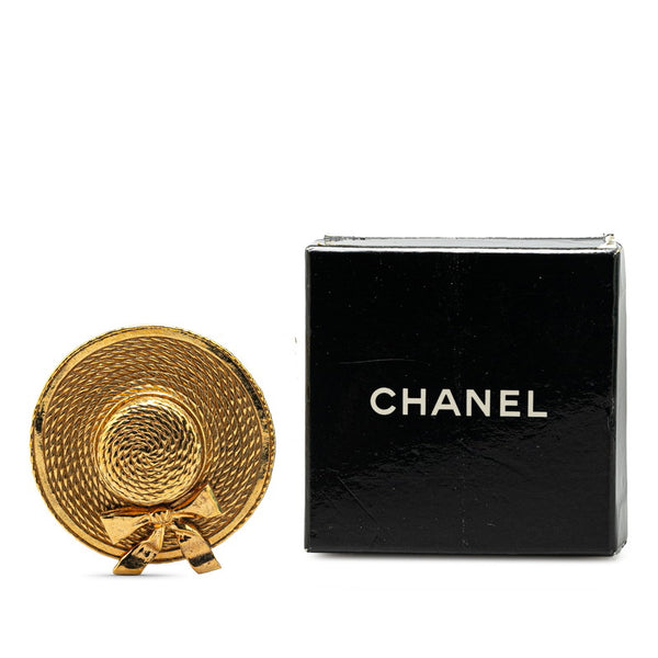 シャネル 麦わら帽子 モチーフ ブローチ ゴールド メッキ レディース CHANEL 【中古】