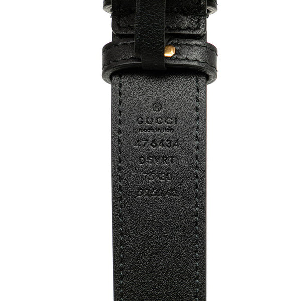 グッチ GGマーモント キルティング ボディバッグ ウエストバッグ 75/30 476434 ブラック レザー レディース GUCCI 【中古】