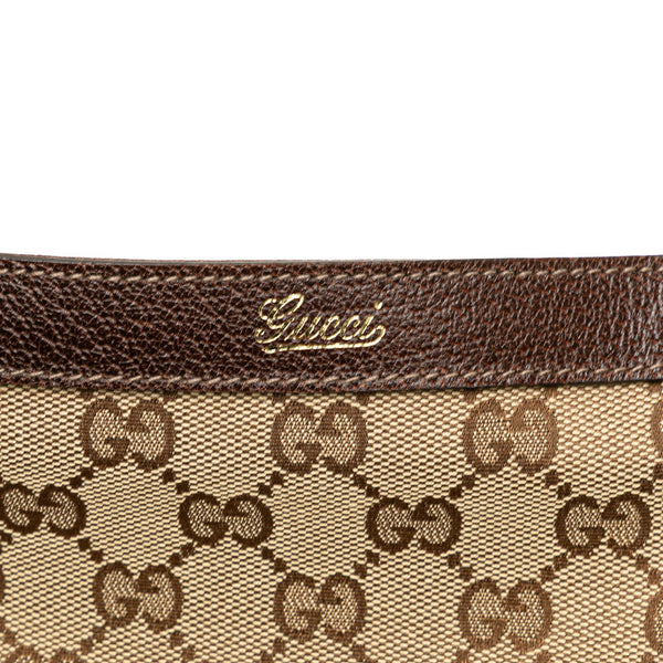 グッチ GGキャンバス ハンドバッグ トートバッグ 170004 ベージュ ブラウン レザー レディース GUCCI 【中古】