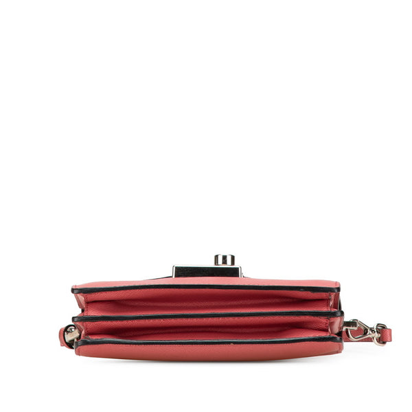プラダ サフィアーノ ハンドバッグ ミニショルダーバッグ 2WAY ピンク レザー レディース PRADA 【中古】