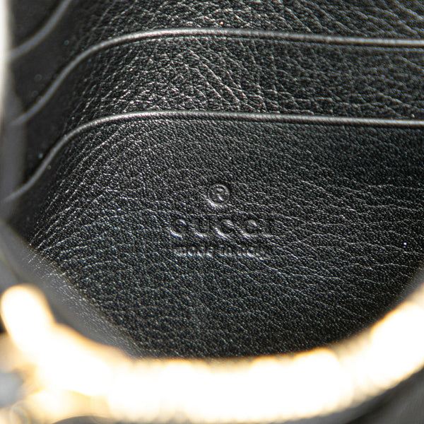 グッチ ブロンディ ミディアム チェーン ウォレット ショルダーバッグ 725219 ブラック ゴールド レザー レディース GUCCI 【中古】