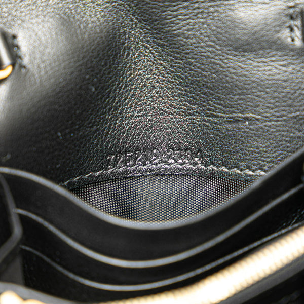 グッチ ブロンディ ミディアム チェーン ウォレット ショルダーバッグ 725219 ブラック ゴールド レザー レディース GUCCI 【中古】