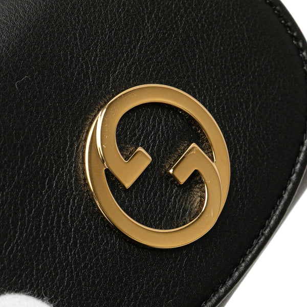 グッチ ブロンディ ミディアム チェーン ウォレット ショルダーバッグ 725219 ブラック ゴールド レザー レディース GUCCI 【中古】