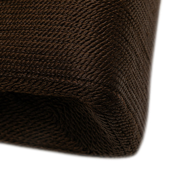 シャネル ココマーク シルクロープ ショルダーバッグ ブラウン シルク レザー レディース CHANEL 【中古】