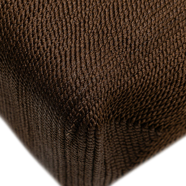 シャネル ココマーク シルクロープ ショルダーバッグ ブラウン シルク レザー レディース CHANEL 【中古】