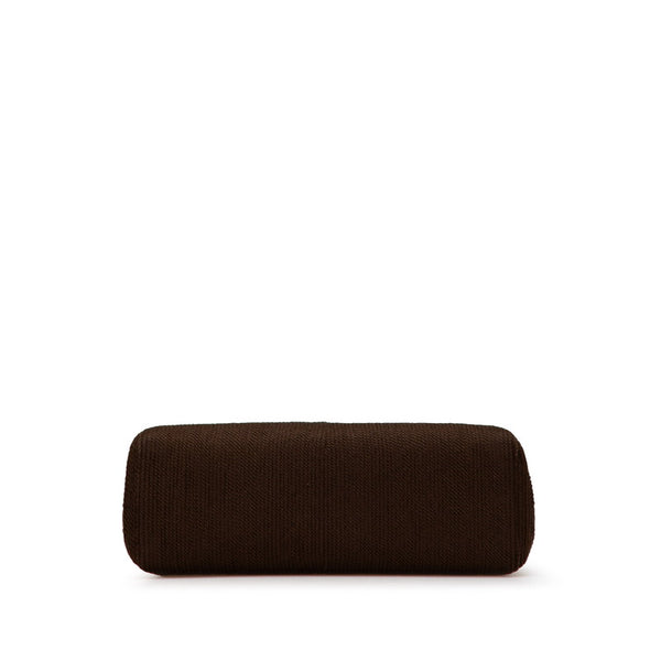 シャネル ココマーク シルクロープ ショルダーバッグ ブラウン シルク レザー レディース CHANEL 【中古】