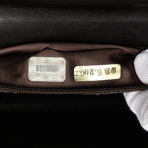 シャネル ココマーク シルクロープ ショルダーバッグ ブラウン シルク レザー レディース CHANEL 【中古】