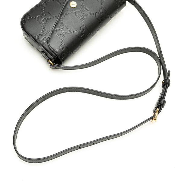 グッチ GG スーパーミニ ショルダーバッグ 772794 ブラック レザー レディース GUCCI 【中古】