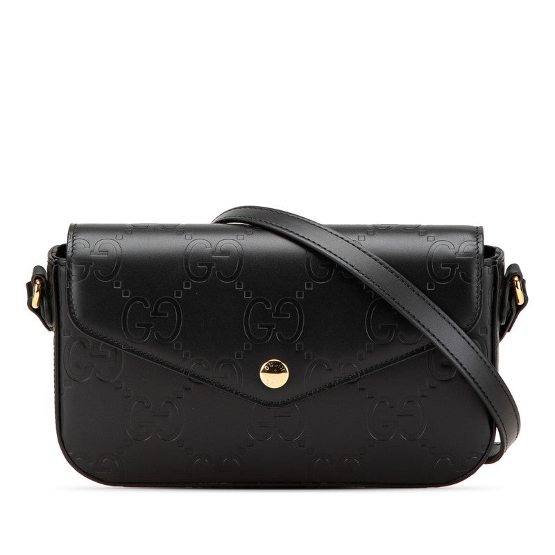 グッチ GG スーパーミニ ショルダーバッグ 772794 ブラック レザー レディース GUCCI 【中古】