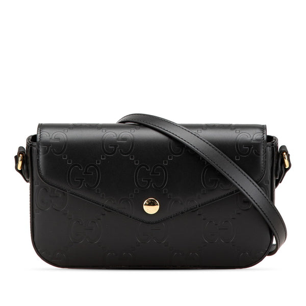 グッチ GG スーパーミニ ショルダーバッグ 772794 ブラック レザー レディース GUCCI 【中古】