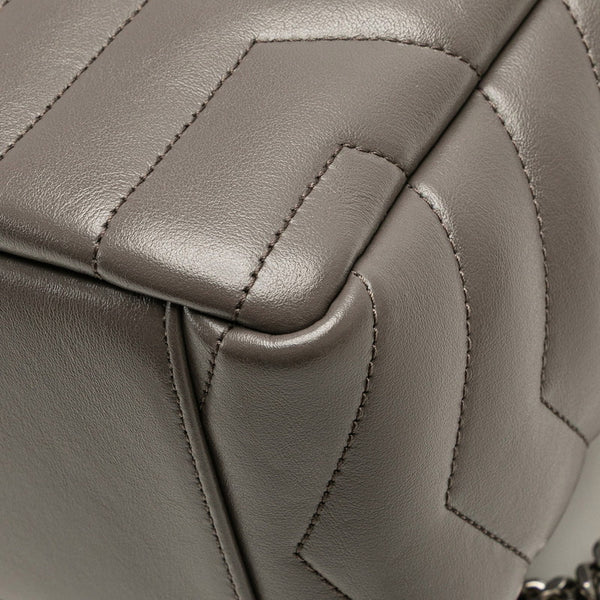 サンローラン ルル Yステッチ チェーン ショルダーバッグ 574102 グレー レザー レディース SAINT LAURENT 【中古】