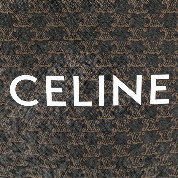 セリーヌ トリオンフ バーティカルカバ  ラージ ハンドバッグ ショルダーバッグ 2WAY ブラウン PVC レザー レディース CELINE 【中古】