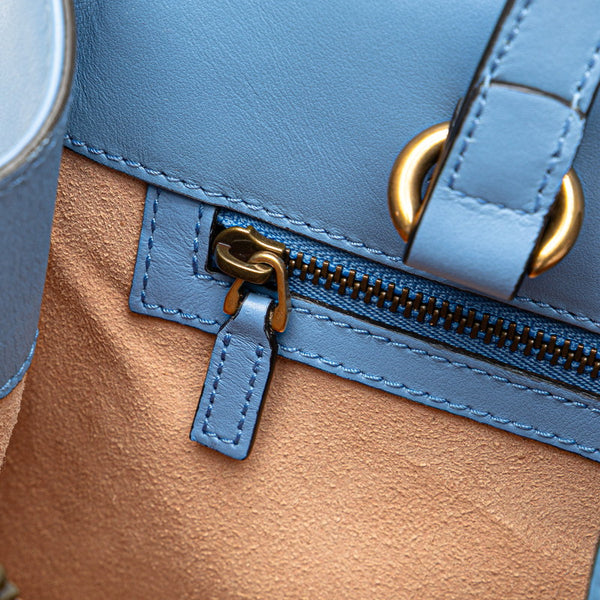 グッチ GGマーモント ハンドバッグ ショルダーバッグ 2WAY 448054 ブルー レザー レディース GUCCI 【中古】