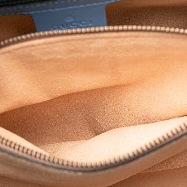 グッチ GGマーモント ハンドバッグ ショルダーバッグ 2WAY 448054 ブルー レザー レディース GUCCI 【中古】