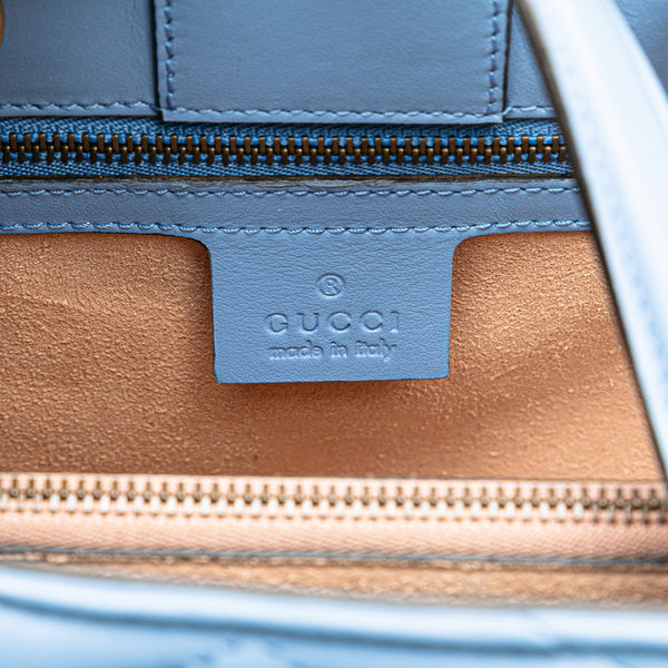グッチ GGマーモント ハンドバッグ ショルダーバッグ 2WAY 448054 ブルー レザー レディース GUCCI 【中古】