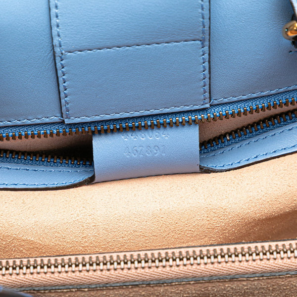 グッチ GGマーモント ハンドバッグ ショルダーバッグ 2WAY 448054 ブルー レザー レディース GUCCI 【中古】