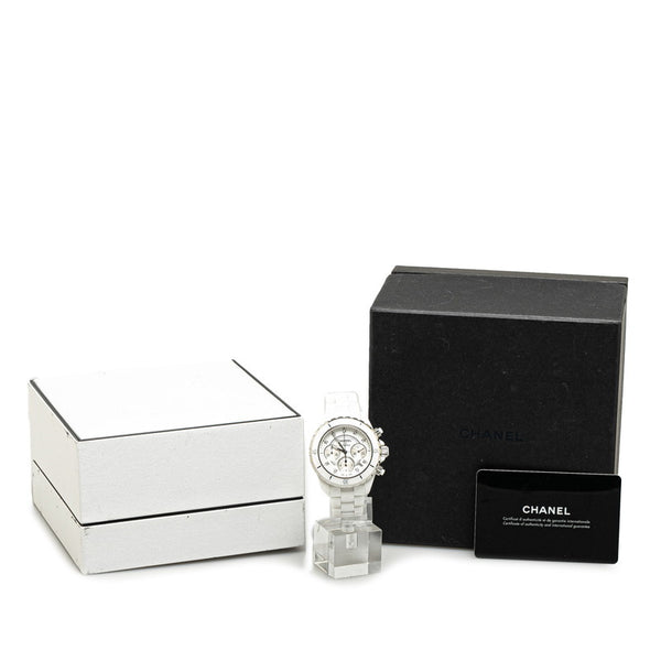 シャネル 腕時計 H2009 J12 自動巻き ホワイト文字盤 セラミック ステンレススチール レディース CHANEL 【中古】