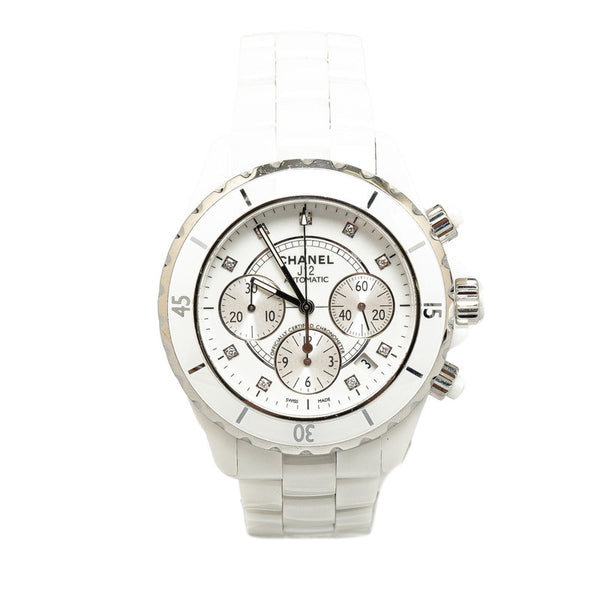 シャネル 腕時計 H2009 J12 自動巻き ホワイト文字盤 セラミック ステンレススチール レディース CHANEL 【中古】
