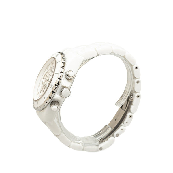 シャネル 腕時計 H2009 J12 自動巻き ホワイト文字盤 セラミック ステンレススチール レディース CHANEL 【中古】
