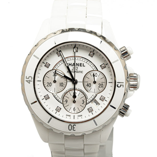 シャネル 腕時計 H2009 J12 自動巻き ホワイト文字盤 セラミック ステンレススチール レディース CHANEL 【中古】