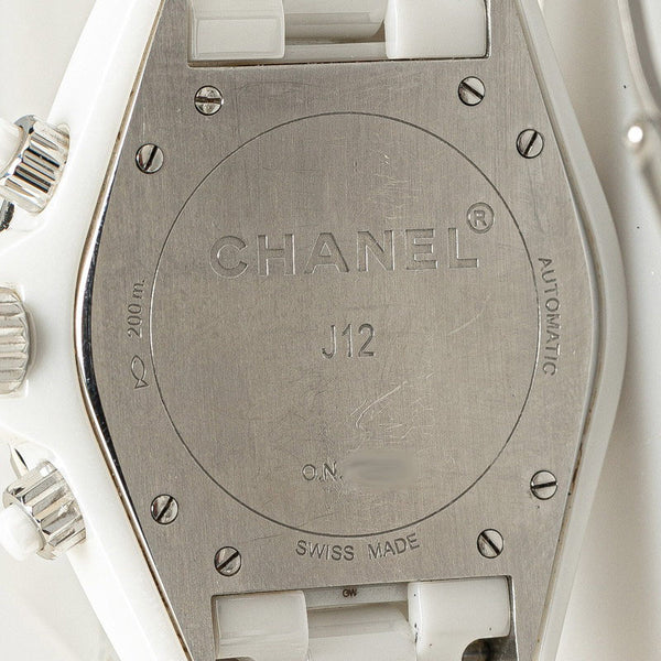 シャネル 腕時計 H2009 J12 自動巻き ホワイト文字盤 セラミック ステンレススチール レディース CHANEL 【中古】