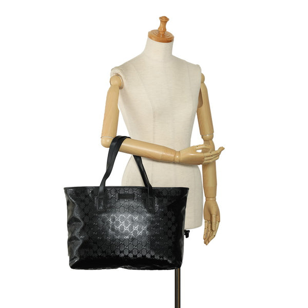 グッチ GGインプリメ トートバッグ 211137 ブラック PVC レザー レディース GUCCI 【中古】