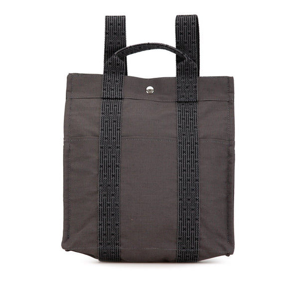 エルメス エールラインアドMM リュック ハンドバッグ グレー キャンバス レディース HERMES 【中古】