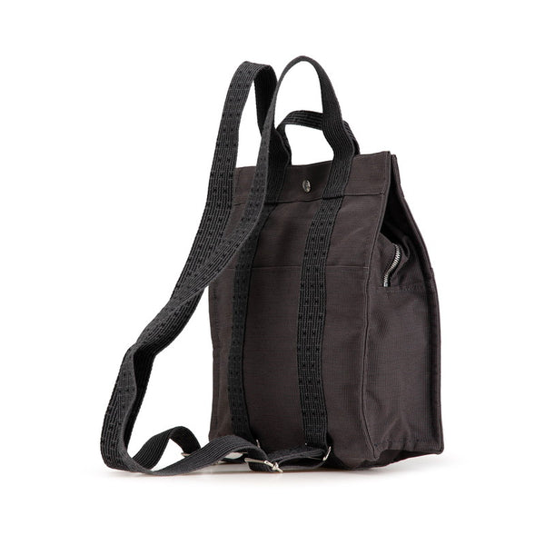エルメス エールラインアドMM リュック ハンドバッグ グレー キャンバス レディース HERMES 【中古】