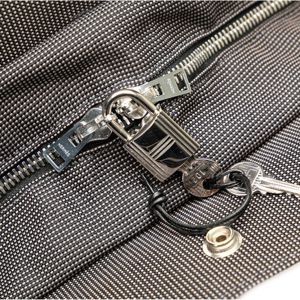 エルメス エールラインアドMM リュック ハンドバッグ グレー キャンバス レディース HERMES 【中古】