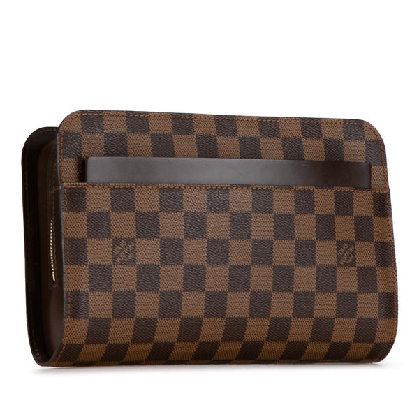 ルイ ヴィトン ダミエ サンルイ セカンドバッグ クラッチバッグ N51993 ブラウン PVC レザー メンズ LOUIS VUITTON 【中古】