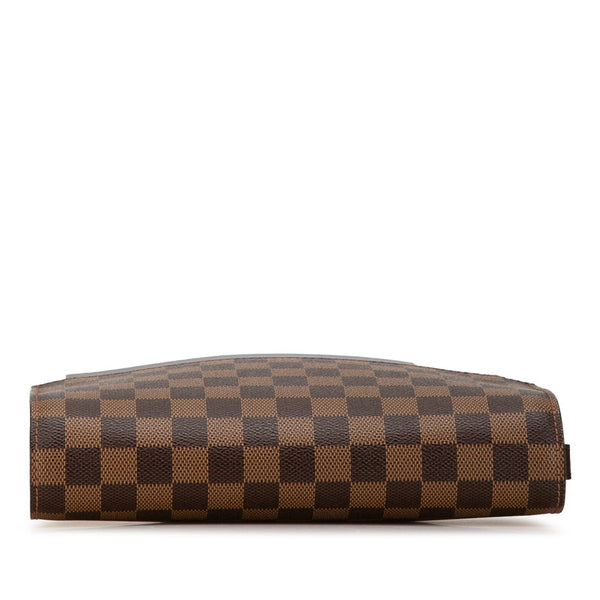 ルイ ヴィトン ダミエ サンルイ セカンドバッグ クラッチバッグ N51993 ブラウン PVC レザー メンズ LOUIS VUITTON 【中古】
