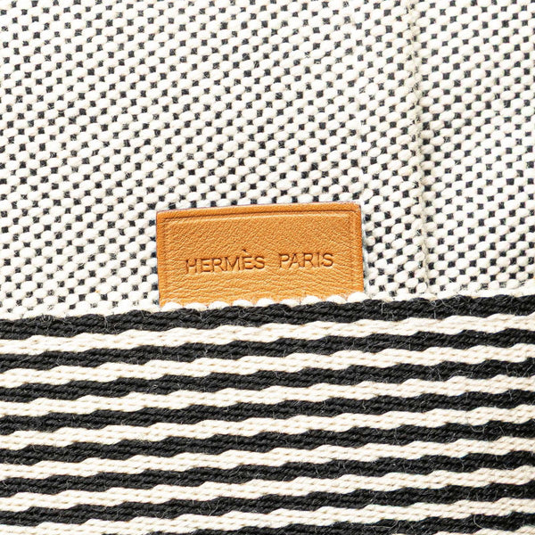 エルメス ニューフールトゥMM トートバッグ ハンドバッグ ライトグレー キャンバス レディース HERMES 【中古】