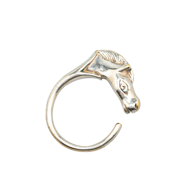 エルメス ヴィンテージ シュバル ホース 馬 リング 指輪 シルバー メタル レディース HERMES 【中古】