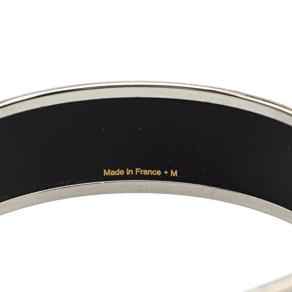 エルメス エマイユGM ガダルキヴィール バングル ブラック シルバー メタル レディース HERMES 【中古】