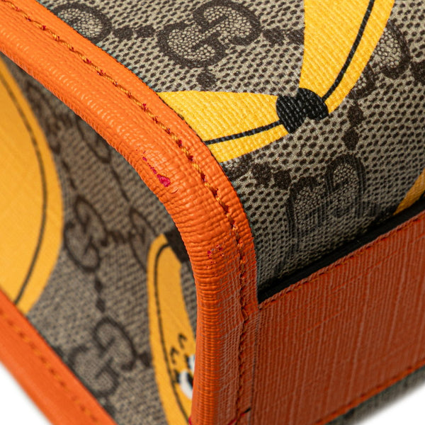 グッチ チルドレンズ GGスプリーム バナナ トートバッグ 605614 ベージュ オレンジ PVC レザー レディース GUCCI 【中古】