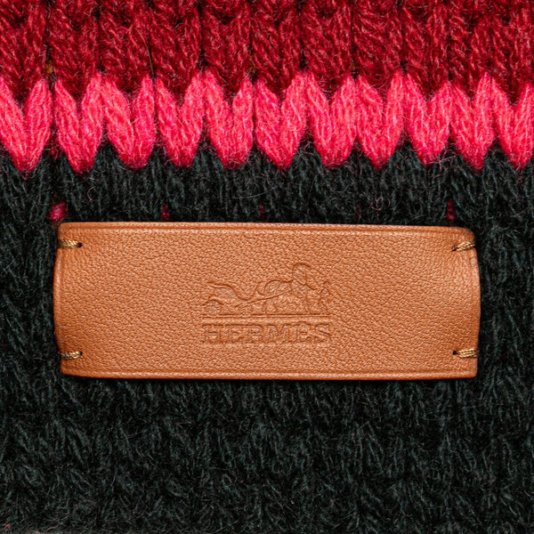 エルメス グランデテヌエ マフラー ピンク マルチカラー カシミヤ レディース HERMES 【中古】