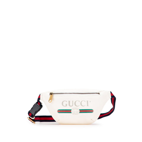 グッチ ロゴプリント ウエストバッグ ボディバッグ 527792 ホワイト マルチカラー レザー レディース GUCCI 【中古】