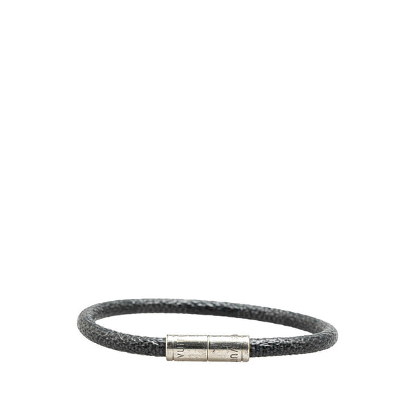 ルイ ヴィトン ダミエ グラフィット ブラスレ キープイット ブレスレット M6140E ブラック シルバー PVC メタル メンズ LOUIS VUITTON 【中古】