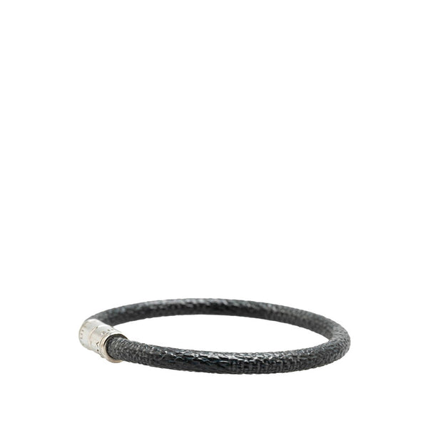 ルイ ヴィトン ダミエ グラフィット ブラスレ キープイット ブレスレット M6140E ブラック シルバー PVC メタル メンズ LOUIS VUITTON 【中古】