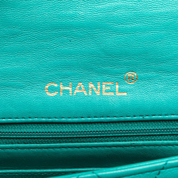 シャネル マトラッセ ココマーク チェーン ショルダーバッグ ターコイズブルー ラムスキン レディース CHANEL 【中古】