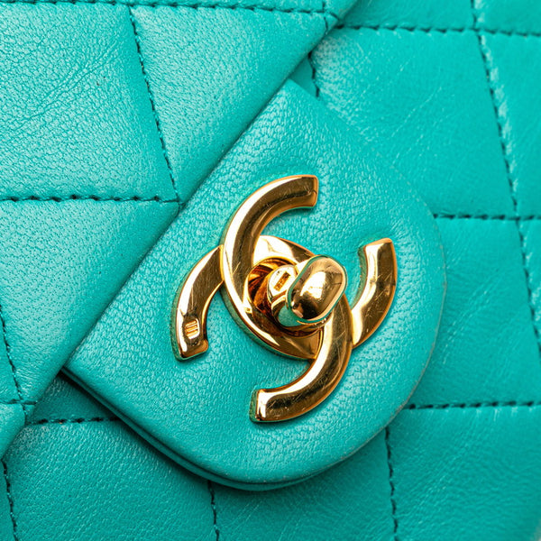 シャネル マトラッセ ココマーク チェーン ショルダーバッグ ターコイズブルー ラムスキン レディース CHANEL 【中古】