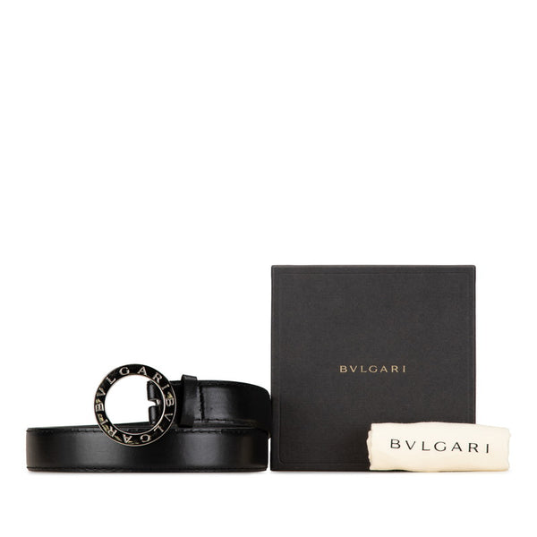 ブルガリ ビーゼロワン ベルト ブラック レザー メンズ BVLGARI 【中古】