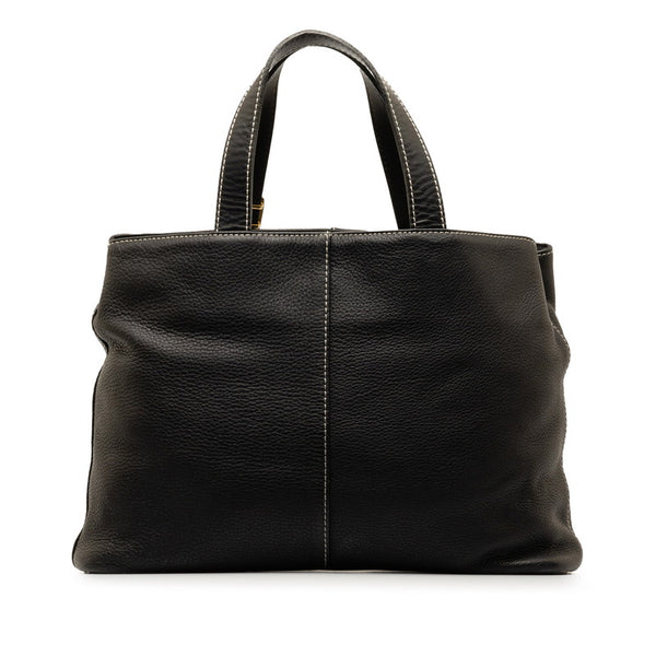 バーバリー ノバチェック シャドーホース ハンドバッグ トートバッグ ブラック レザー レディース BURBERRY 【中古】
